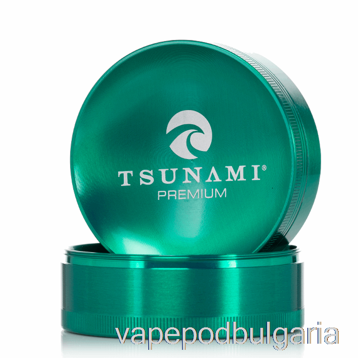 Vape 10000 Дръпки Tsunami 2.95inch 4-piece Sunken Top Grinder Green (75mm)